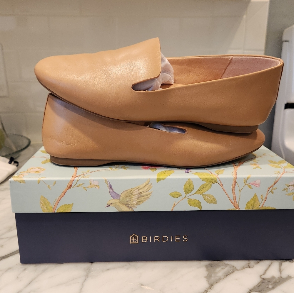 Birdies The Starling Taupe leather loafers size 8